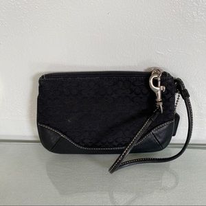 Coach Signature Black Wristlet